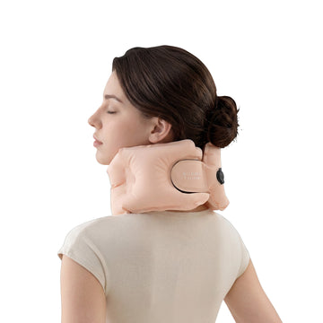 Inflatable portable neck pillow