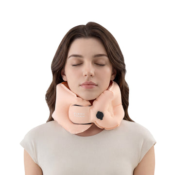 Inflatable portable neck pillow