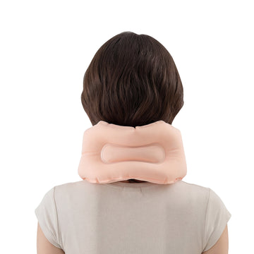 Inflatable portable neck pillow
