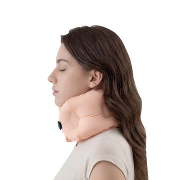 Inflatable portable neck pillow