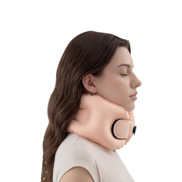 Inflatable portable neck pillow